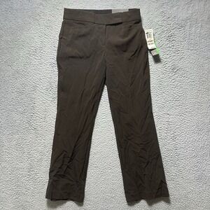 JM Collection Magic Pants Womens 2PS Petite Brown Curvy Fit Stretch Trousers NWT